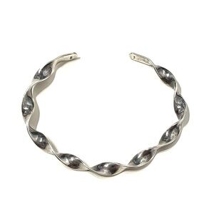 Sterling Silver 925 Twist Bangle Bracelet